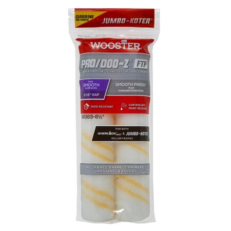 Wooster Wooster Jumbo-Koter Woven 6-1/2 in. W X 3/16 in. Jumbo Paint Roller Cover 2 pk RR383-6 1/2